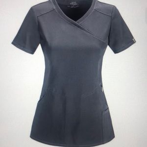 Cherokee Mock Wrap Scrub Top